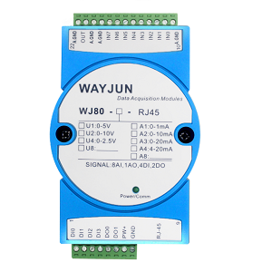 WJ80系列 八路4-20mA轉Modbus TCP網絡數據采集模塊